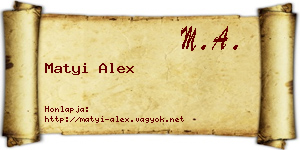 Matyi Alex névjegykártya